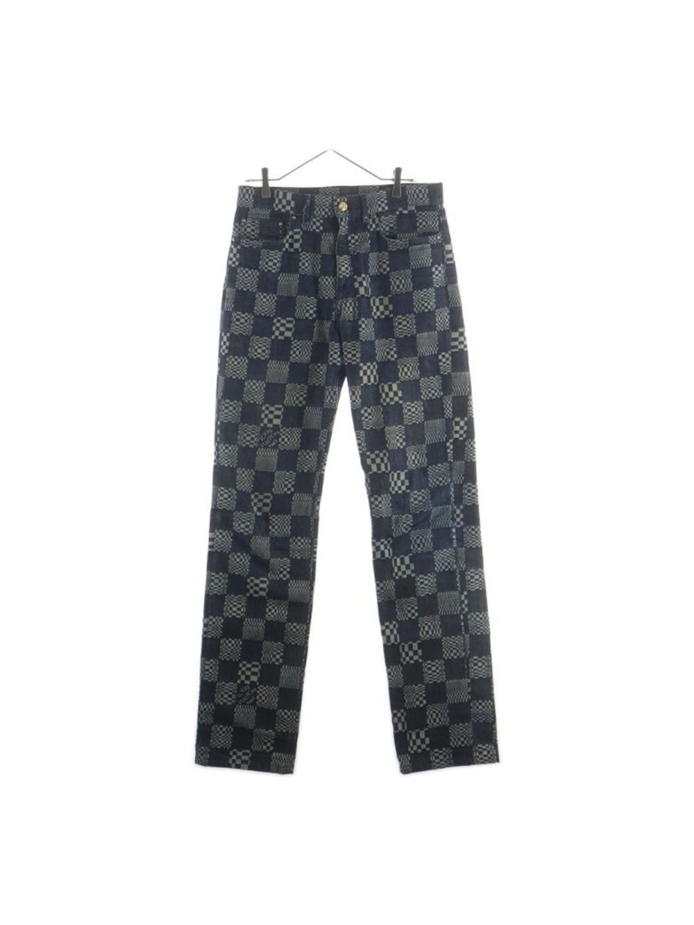 Louis Vuitton Distorted Damier Denim Pants Indigo